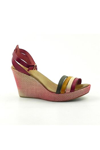 ZAZAMAG Women's sandals made of natural leather, red