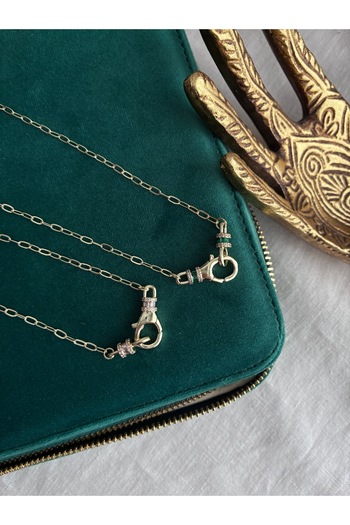 Miltonia Long Design Necklace with Hook Detail