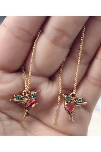reyselstyle Rose Gold Chain Dangle Bird Earrings