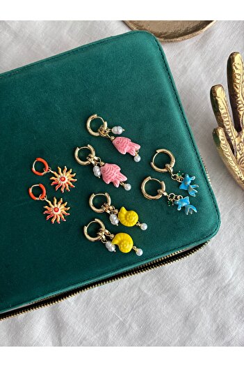 Miltonia Pink Fish Steel Earrings