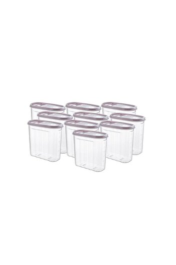 OEM Set of 10 Plastic Food Containers with Colored Lids