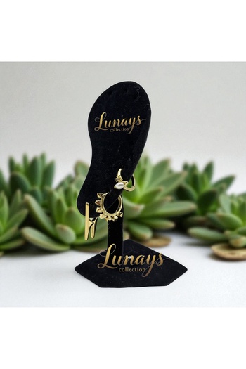 Lunays Xuping Hırçın Model Design 3-Piece Hoop Earring Set