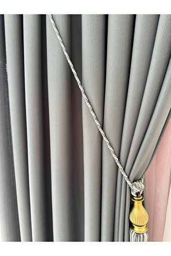 Fon Dünyası Gray Background Curtain (Single Wing)