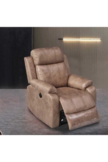 Danube Home Cedar 1 Seater Power Motion Recliner - Brown L82xW93xH104cm