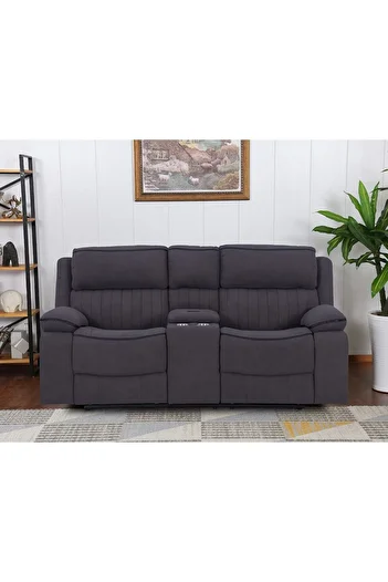 Danube Home Illumi 2 Seater Motion Recliner - Smoke Grey L194xW100xH101cm