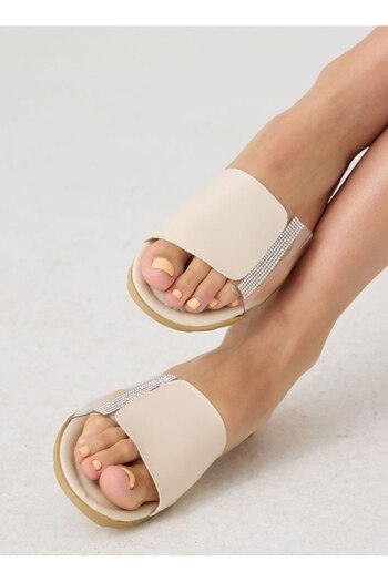 PAPUCUMUN DÜNYASI Women's Non-Slip Street Home Beach Bathroom Summer Casual Semi-Transparent Stony Slippers