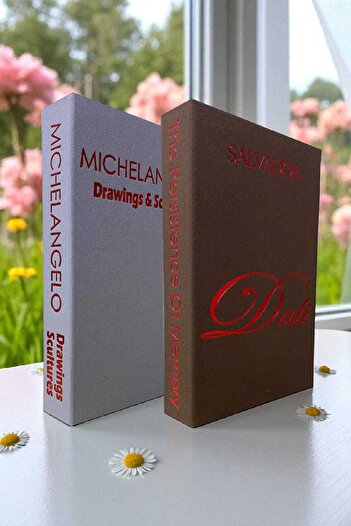 BayCazip 2-Piece Fabric Covered Book-Looking Decorative Box |   Gift & Jewelry Box