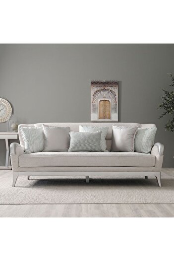 Danube Home Busselton 3 Seater Fabric Sofa - Grey L230xW91xH99cm