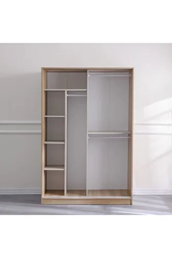 Danube Home Manila Compact Sliding Door Wardrobe - Light Walnut L60xW140xH209cm