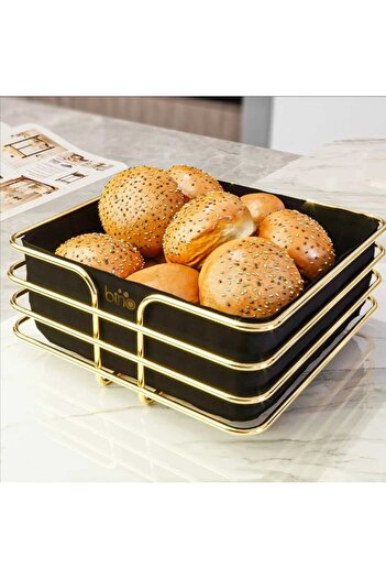 sweenhome Gold Color Square Model Bread Basket 20*20 cm