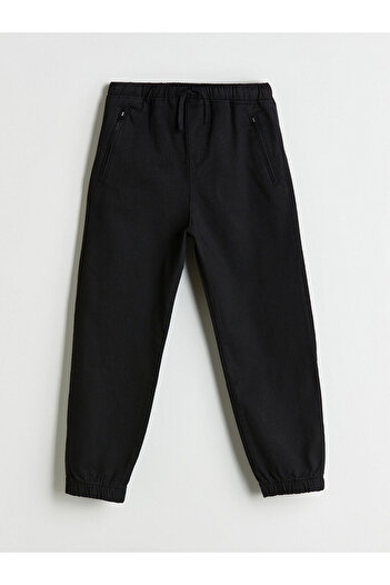 LC Waikiki Black Elastic Waist Boys' Trousers