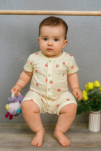 greenmoss 100% Cotton Snap Fastener Baby Romper