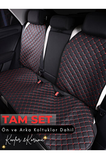 Figapp Full Set Leather Auto Seat Cushion |   Universal |   Quick Assembly |   Protection |   Front and Back |   Waterproof |   Y-1