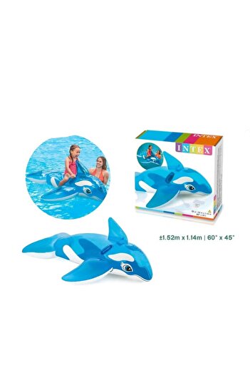 Intex Lil Whale Ride-On Pool Float – 1.52m x 1.14m (60" x 45") Inflatable Water Toy