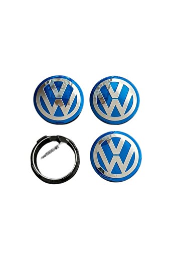 MAF Set de 4 capace de roată 57mm exterior, 54mm interior - compatibile VW, albastre