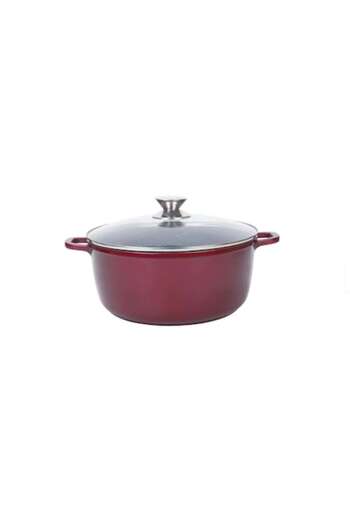 OEM Aluminum Pot with Marbled Ceramic Coating and Glass Lid, 40 cm, 17 L, Grunberg