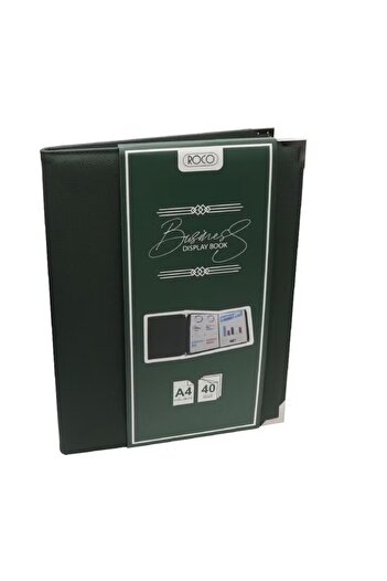 Roco Display Book 40 Pockets A4 Leather Green