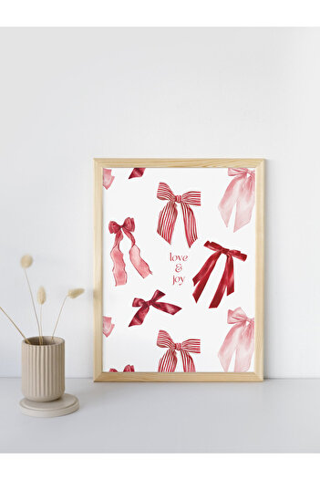 studio duha Love&Joy - Kırmızı Beyaz Kurdeleli Çerçevesiz Tablo - Pinterest Manifest Poster