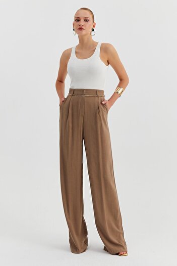 Nish&Chic Pleated Palazzo Trousers
