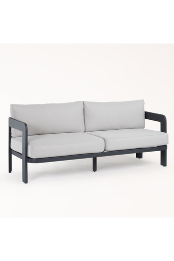 homez patio set 4pcs aluminum frame, olefin fabric cushions, black