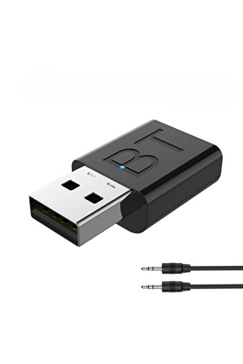 Deppo Trend Araç içi Bluetooth Kiti USB 3.5mm Jack Bluetooth Receiver Aux Kablo Wireless Araç Kiti Kablosuz Kit