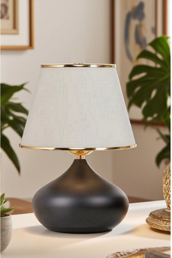 571 Store 2 Pcs Ellipse Table Lamp Shade Metal Body Fabric Head Lighting