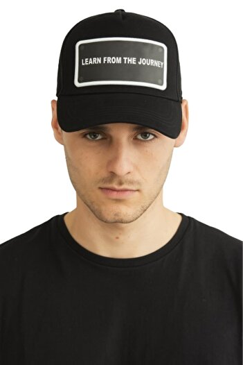 CosmoOutlet Learn from the Journey Written Adjustable Cap Model Black Men's Hat