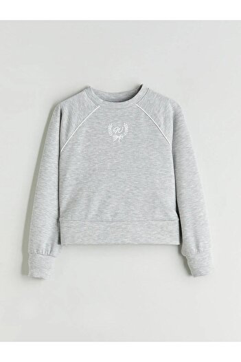 LC Waikiki Παιδικό φούτερ για κορίτσια με στάμπα LCW Kids Crew Neck (W5)