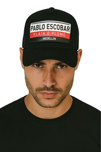 CosmoOutlet Pablo Escobar Plato O Plamo Written Adjustable Cap Model Black Men's Hat