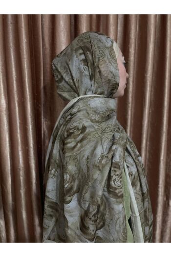 MODA Rossa Pattern Soft Shawl - Olive