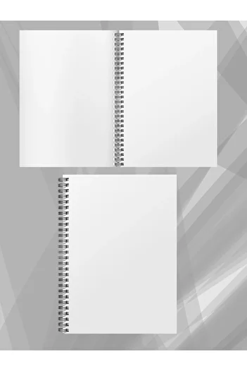 Ez&Tu Stıcker Natural Kraft Spiral Notebook Unlined Plain |   60 Sheets / 120 Pages
