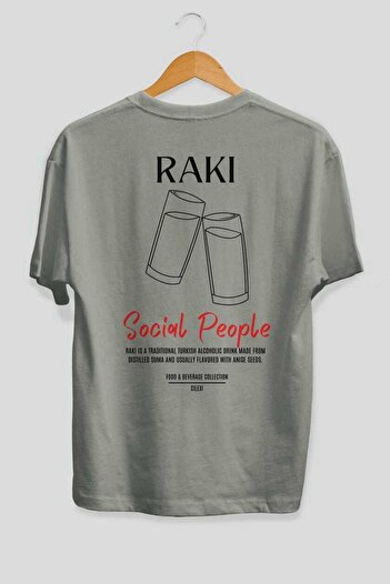 Ankhises Raki Cocktail Printed Oversize T-Shirt Men Women 100% Cotton Crew Neck Tshirt