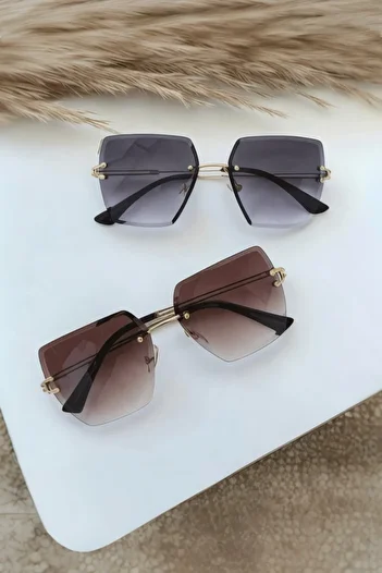 BAPPİR Crystal Laser Cut 2-Piece Advantage Set Brown Gradient Black Women's Sunglasses