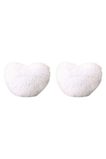 OEM Set 2 Decorative Pillows Fluffy, Heart Shape, MS STAR@, 40x30x10cm, White