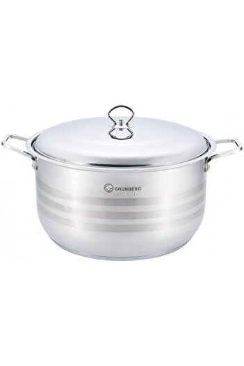 GRÜNBERG Stainless steel pot with lid, 34 cm, 16 L, Grunberg GR8134