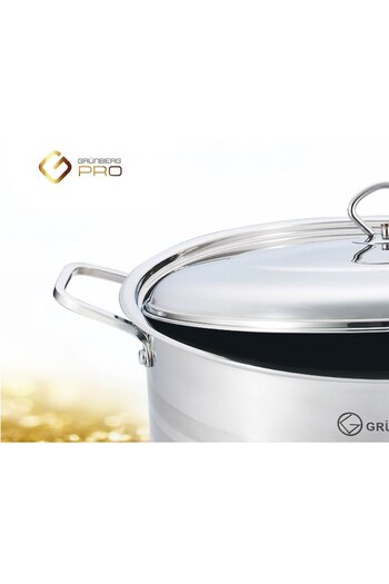 GRÜNBERG Stainless steel pot with lid, 34 cm, 16 L, Grunberg GR8134