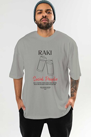 Ankhises Raki Cocktail Front Printed Oversize T-Shirt Men Women 100% Cotton Crew Neck t Shirt