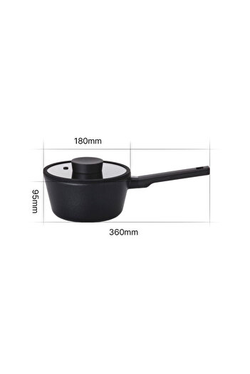 NEOFLAM Saucepan with handle Vulcan, 18 cm - 1.7 L, with glass lid