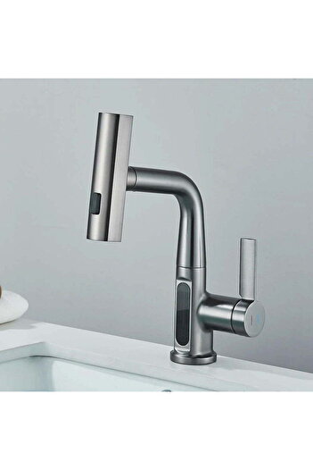CasaVie Kitchen faucet with pull-out shower, LED display and 3 flow modes, anthracite gray, code 1497