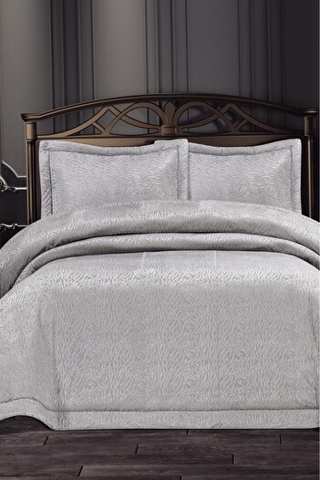 Çeyiz Diyarı Silver Double Bedspread Beige