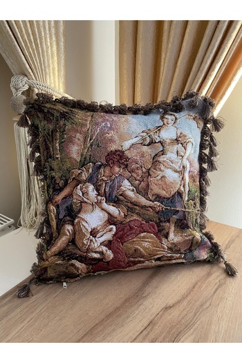 MYHOMEGOBLEN Jacquard Tapestry Woven Tassel Decorative Throw Pillow Case