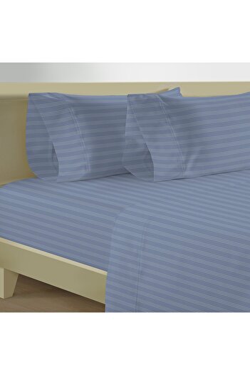 AMBRA 400TC cotton fitted sheet - 180*200, sky blue