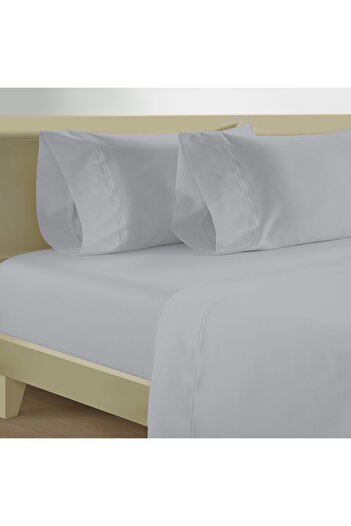 Cottage 200TC cotton fitted sheet - 180*200cm, grey