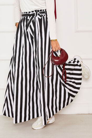 EBRUTESETTÜR Patterned Waist Belt Detailed Skirt Trousers