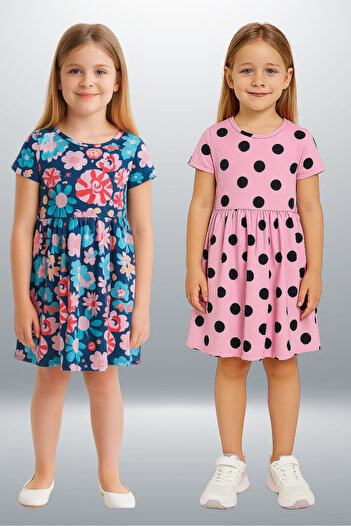 Fox Moda 2-Piece Lycra Printed Girl's Dress