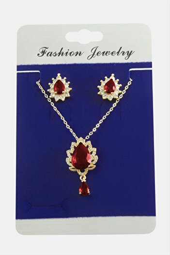 ZERO LAND Msa-Shop Oval Zircon Stone Set Necklace-Colorful