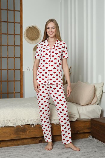 LİLA İÇ GİYİM Set pijamale Milan cu mânecă scurtă pentru femei