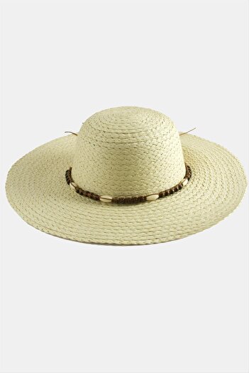 ZERO LAND Zengezur Wooden Beaded Straw Hat-Black