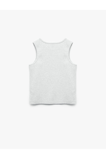 Koton Stone Detailed Crew Neck Heart Cotton Crop Undershirt