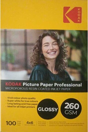 Kodak Picture Paper MICROPOROUS RESIN COATED INKJET Paper, 4 X 6 (102mm x 152mm), 260GSM, 100 Sheets